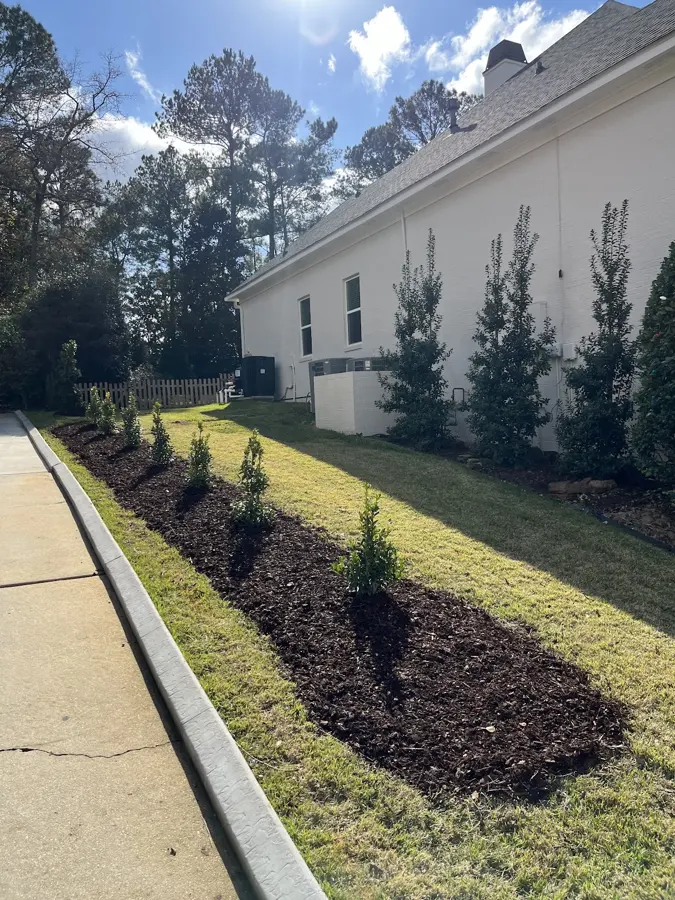 New shrub bed along a side yard